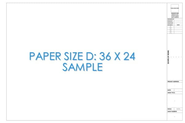 Free Autocad Standard Titleblock Size D 36 x 24